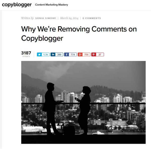 Copyblogger إزالة التعليقات