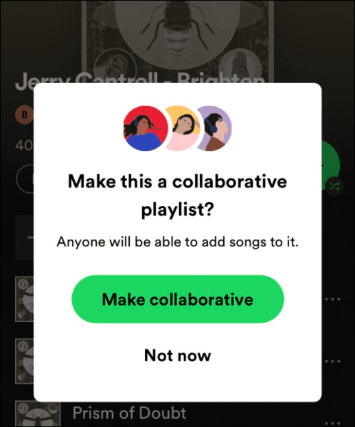 تحقق من إنشاء تعاون إضافة أصدقاء إلى Spotify