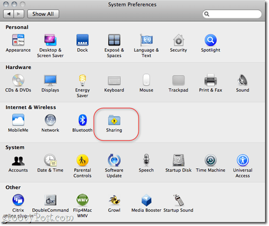 مشاركة الملفات والمجلدات OS X - Windows 7