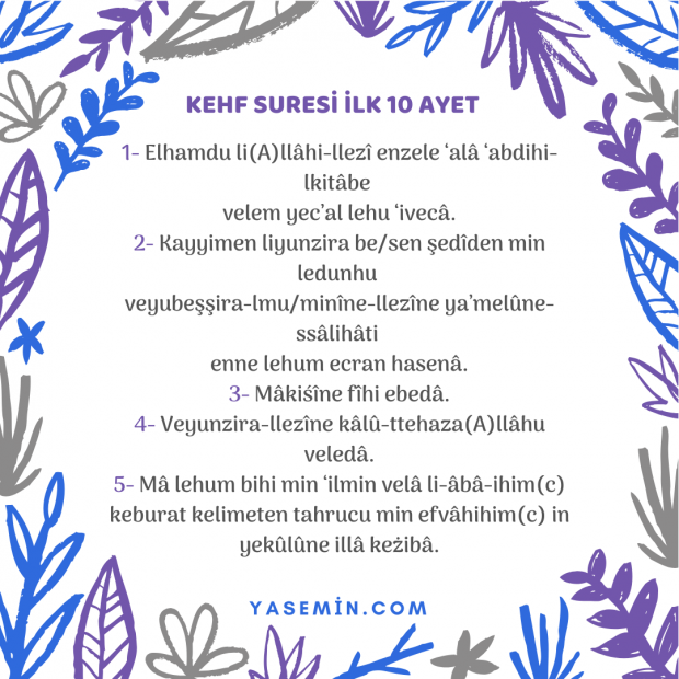 قراءة أول 5 آيات من سورة الكهف باللغة التركية