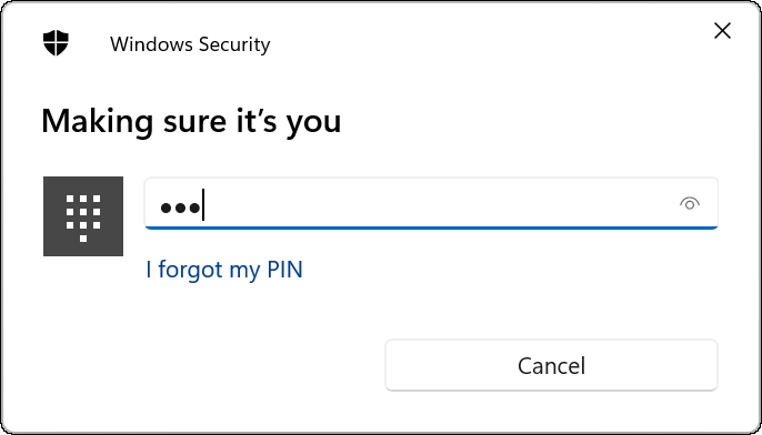 تسجيل الدخول باستخدام PIN أو كلمة المرور