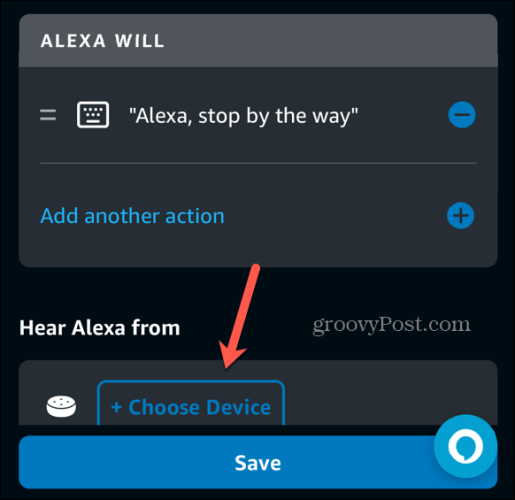 تطبيق Alexa اختر الجهاز
