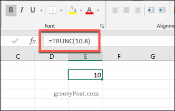 دالة TRUNC في Excel