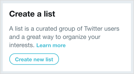انقر فوق إنشاء قائمة جديدة ، ثم حدد المستخدمين الذين تريد إضافتهم إلى قائمة Twitter الخاصة بك.