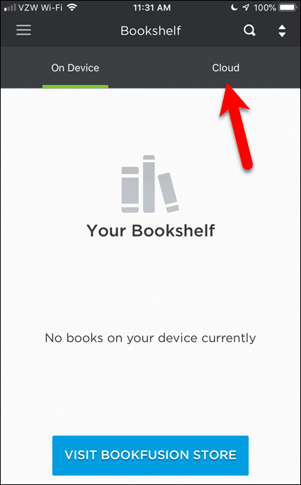 لا كتب في BookFusion على جهاز iOS