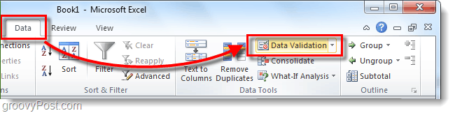 كيفية إضافة قوائم منسدلة والتحقق من صحة البيانات إلى جداول بيانات Excel 2010