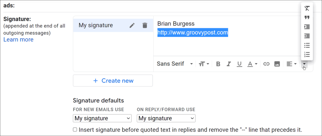 كيفية تغيير التوقيع في Gmail