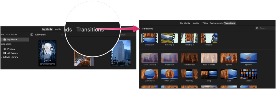 تحرير مقاطع الفيديو باستخدام انتقالات iMovie iMovie