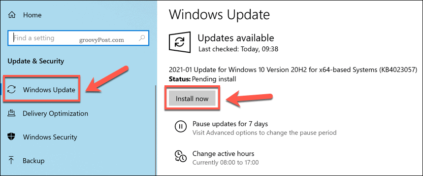 تثبيت تحديثات Windows الجديدة