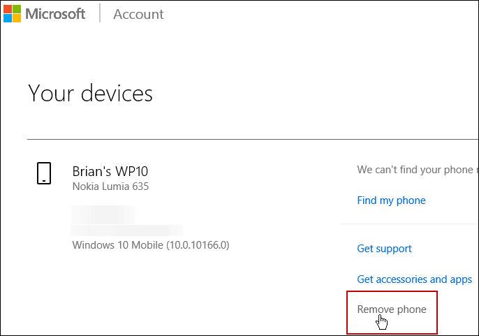 إزالة حساب Microsoft الجهاز