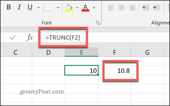 دالة TRUNC في Excel