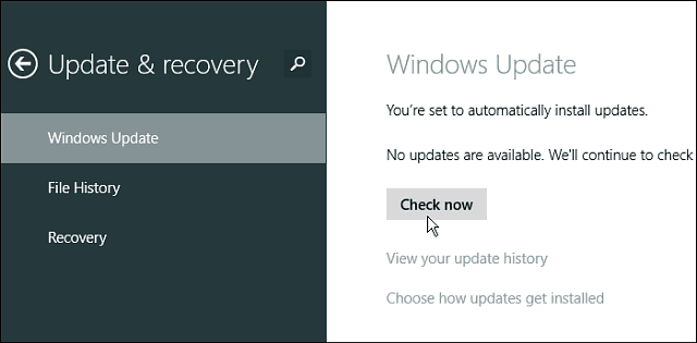 كيفية إدارة التحديثات في Windows 8.1