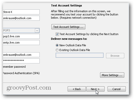 إعدادات Outlook 2010 SMTP POP3 IMAP - 08