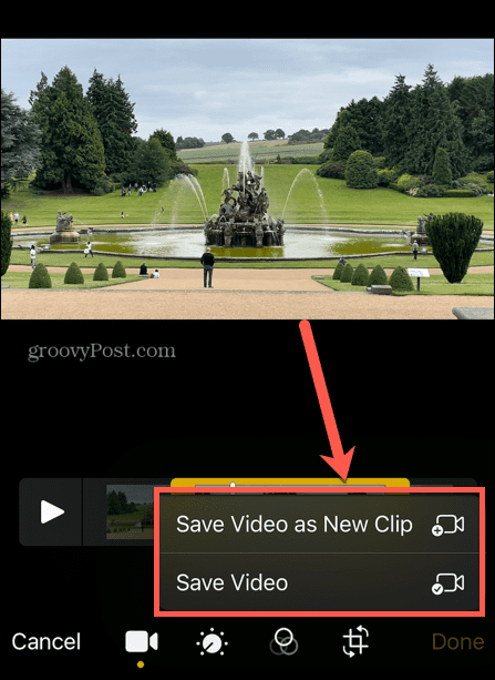 iphone حفظ الفيديو كمقطع جديد