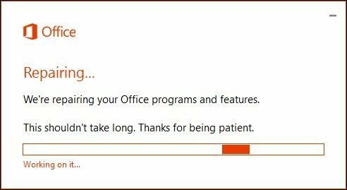 إصلاح Office 365 3