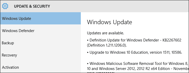 إجبار تحديث Windows 10 على تقديم تحديث نوفمبر
