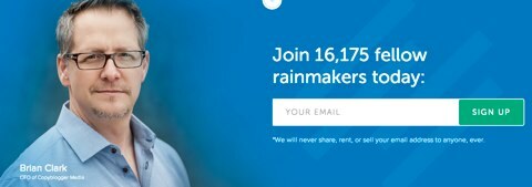 الاشتراك في البريد الإلكتروني الجديد Rainmaker