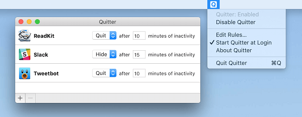 Quitter لنظام التشغيل mac