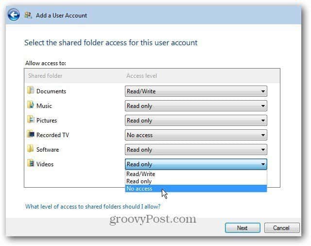 قم بإضافة أو إزالة حساب المستخدم إلى Windows Home Server 2011