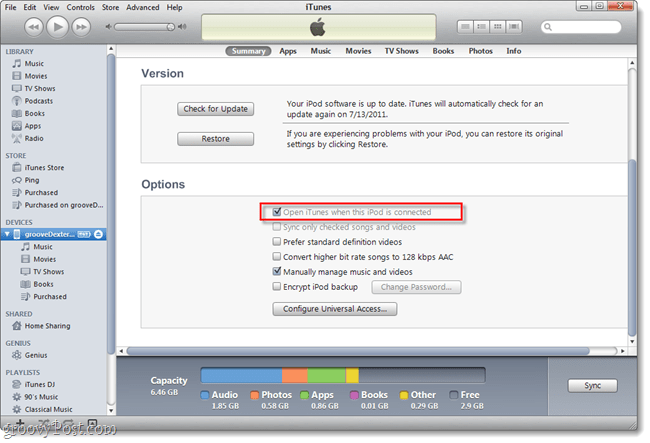 كيفية إيقاف تشغيل iTunes تلقائيًا عند توصيل iPhone أو IPod