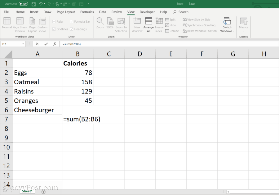استخدام الدالة SUM في Excel