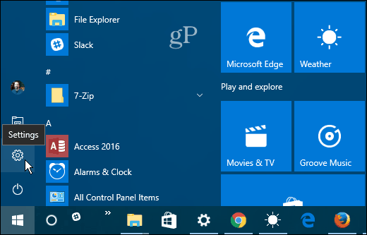 1 إعدادات Windows 10 Start