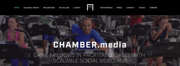 تقوم شركة Chamber Media بعمل إعلانات فيديو اجتماعية قابلة للتطوير.