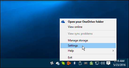 إعدادات OneDrive