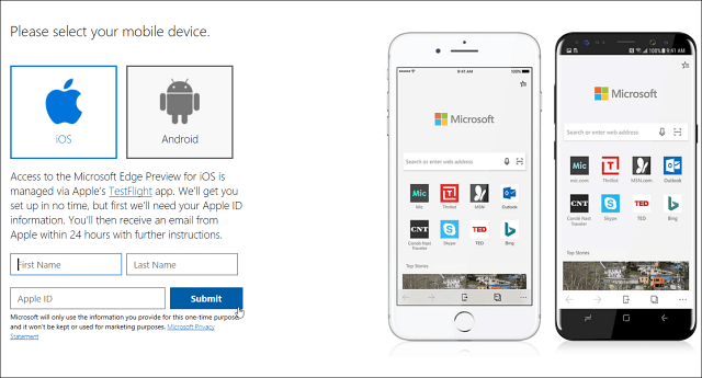 يأتي مستعرض Microsoft Edge Web إلى iOS الآن مع Android قريبًا