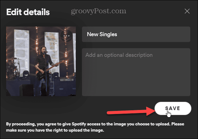 تحقق من صورة قائمة التشغيل Spotify