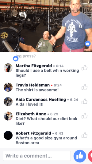 يوضح مدرب المشاهير مايك رايان كيفية استخدام آلة ضغط الساق في البث المباشر لـ Gold's Gym على Facebook.
