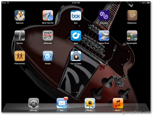 شاشة iPad الرئيسية