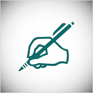 هذا رسم توضيحي لخط أزرق مخضر لكتابة يدوية بقلم رصاص. يمارس Seth Godin الكتابة اليومية على مدونته.