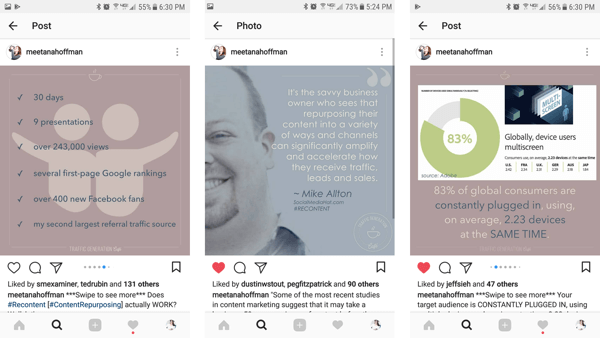 أعد استخدام الصور من منشور المدونة الأصلي الخاص بك لاستخدامها في ألبومات Instagram.