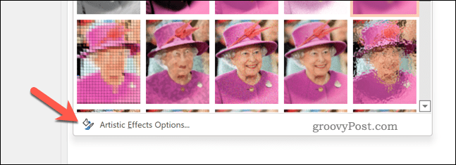 تحرير خيارات التأثيرات الفنية للصورة في PowerPoint