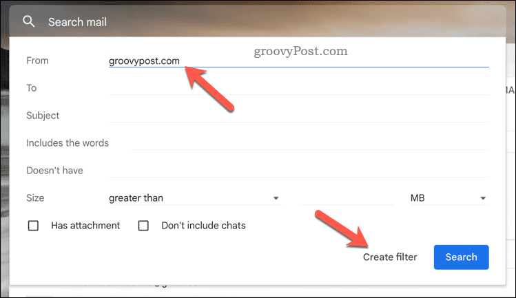 إنشاء عامل تصفية Gmail