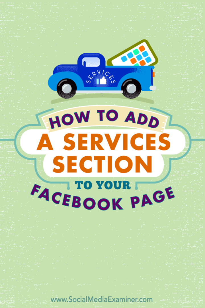 كيفية إضافة قسم خدمات إلى صفحتك على Facebook: ممتحن وسائل التواصل الاجتماعي