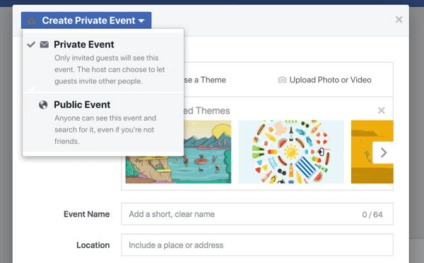 تمنح أحداث Facebook عملك طريقة لتضمين المعجبين والمتابعين والعملاء في ندوة عبر الإنترنت أو إطلاق منتج أو افتتاح كبير أو احتفالات أخرى.
