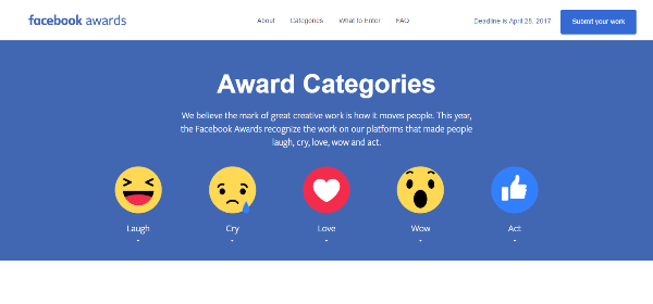 يقبل Facebook الآن الطلبات المقدمة لجوائز Facebook لعام 2017 ، والتي تكرم أفضل الحملات على Facebook و Instagram.