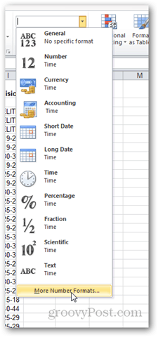 تحديث تنسيق الرقم في excel 2010