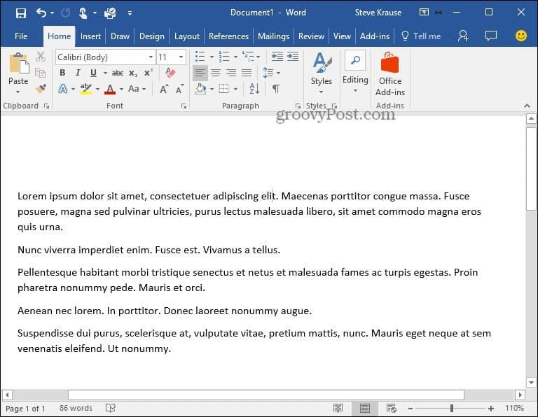 كيفية إدراج نص Lorem Ipsum في Microsoft Word 2010 و 2007