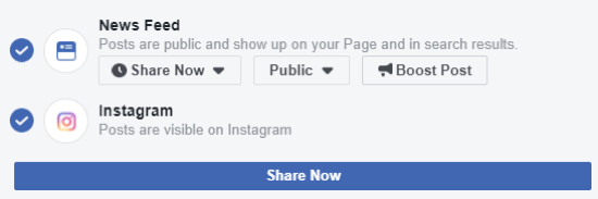 كيفية النشر عبر Instagram من Facebook على سطح المكتب ، الخطوة 1 ، تأكد من أنه يمكنك النشر على Instagram من Facebook