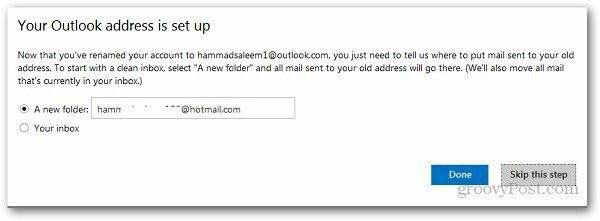 إعادة تسمية عنوان Hotmail 6