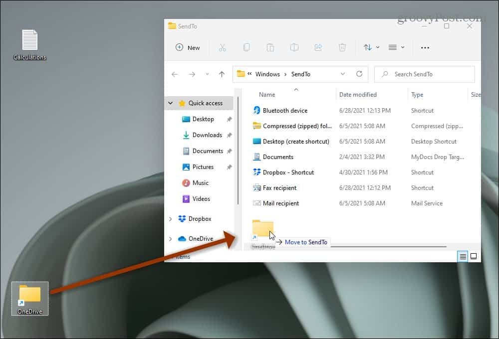 كيفية إضافة عناصر إلى Windows 11 Send to Menu