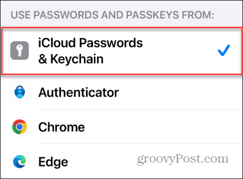 كلمات مرور icloud وإعدادات iphone keychain