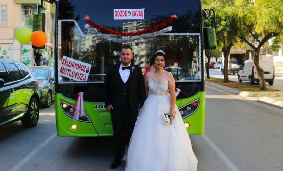 أصبحت الحافلة التي استخدمتها سيارة زفاف! قام الزوجان بجولة في المدينة معًا