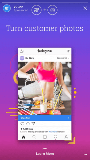 تتيح لك أهداف إعلانات قصة Instagram الجديدة إرسال المستخدمين إلى موقعك وتطبيقاتك ، مما يؤدي إلى تحويلات حقيقية بدلاً من مجرد الأمل في الوعي بالعلامة التجارية.
