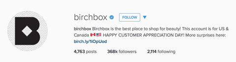 birchbox instagram الملف الشخصي السيرة الذاتية