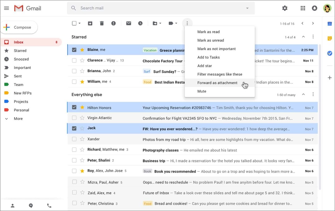 تسمح Google بإرسال رسائل البريد الإلكتروني كمرفقات في Gmail
