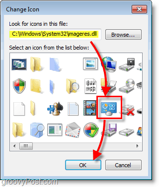 لقطة شاشة Windows 7 - كيفية العثور على أيقونات Windows 7 الافتراضية